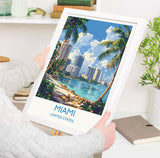 Miami Travel Print Wall Art, Travel Poster of Miami, Miami Art Lovers Gift, USA Art Gift NQ Media Designs