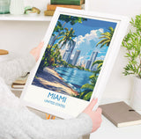 Miami Travel Print Wall Art, Travel Poster of Miami, Miami Art Lovers Gift, USA Art Gift NQ Media Designs