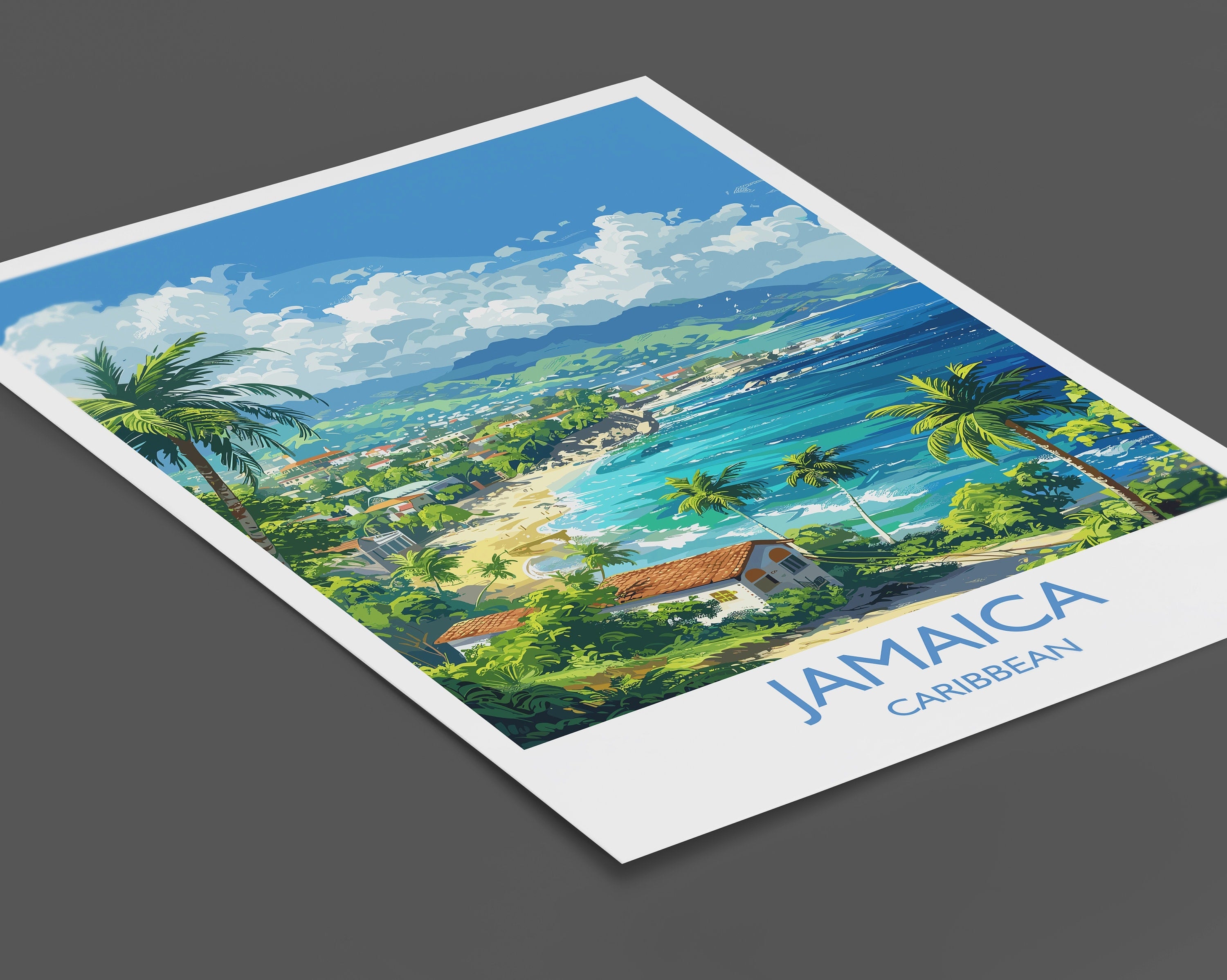 Jamaica Travel Print, Travel Poster of Jamaica, Caribbean, Jamaica Art Lovers Gift, Caribbean Gift, Wall Art Print NQ Media Designs