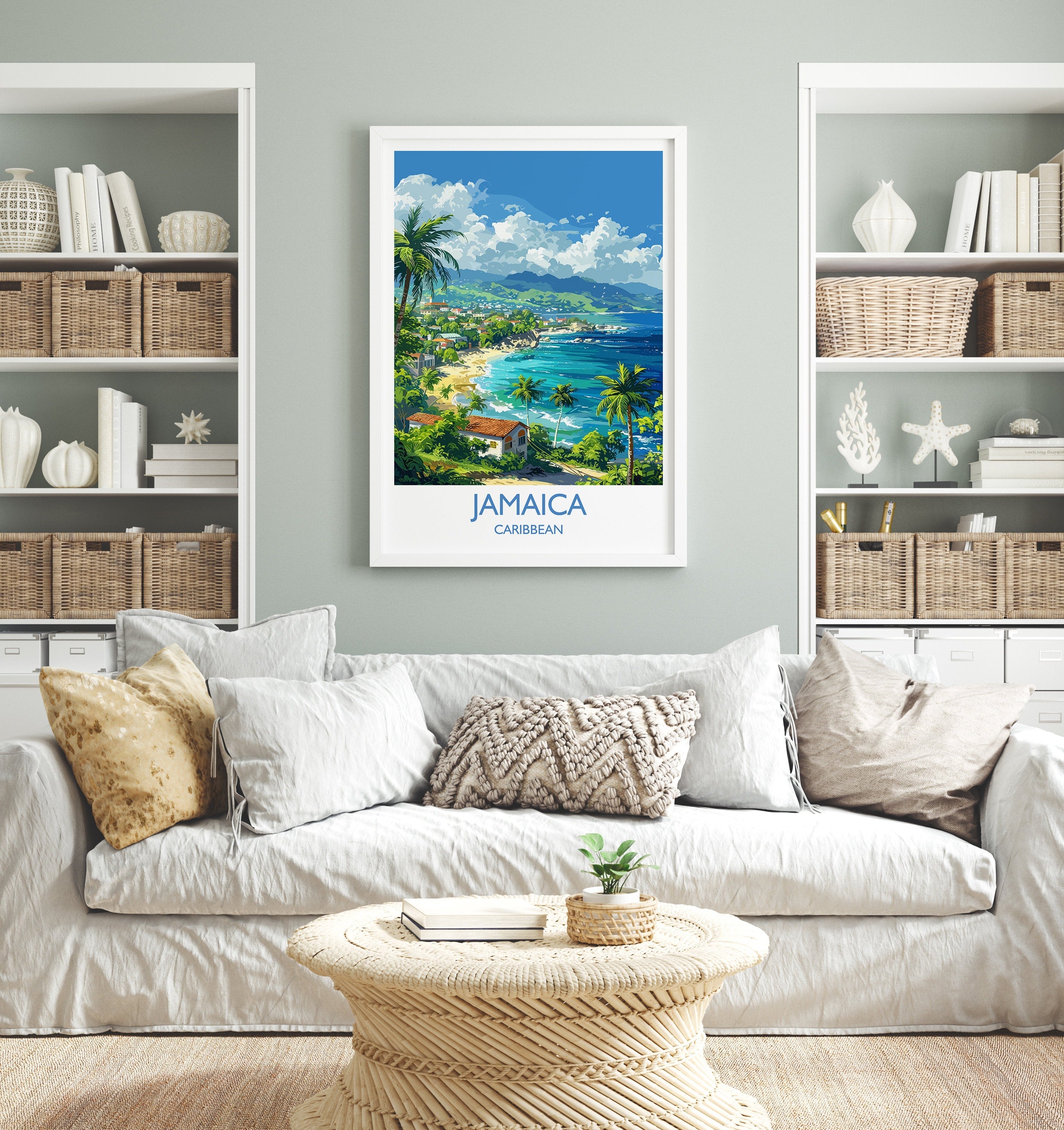 Jamaica Travel Print, Travel Poster of Jamaica, Caribbean, Jamaica Art Lovers Gift, Caribbean Gift, Wall Art Print NQ Media Designs