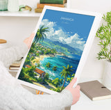Jamaica Travel Poster, Travel Print of Jamaica, Caribbean, Jamaica Art Lovers Gift, Caribbean Gift, Wall Art Print NQ Media Designs