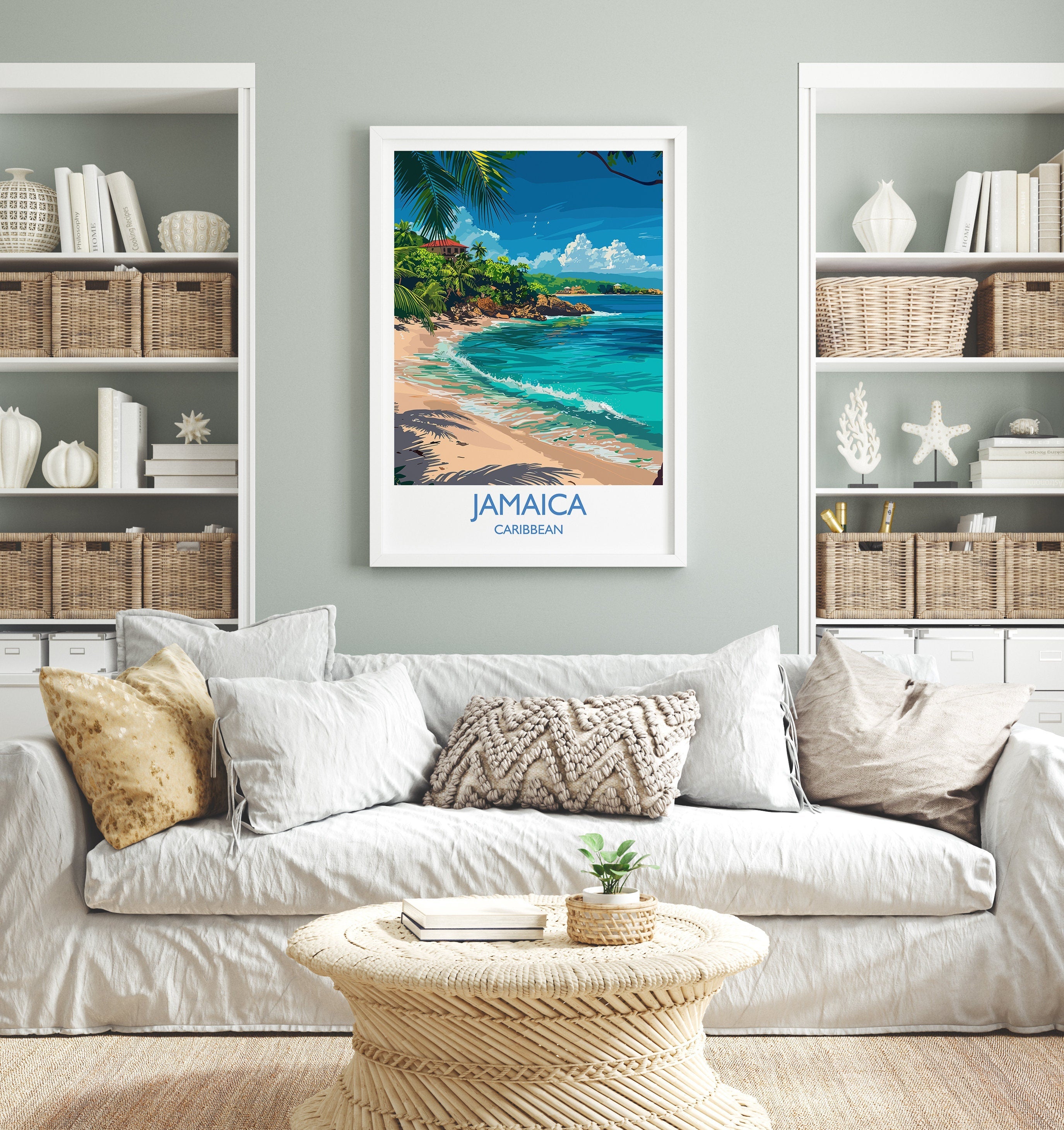 Jamaica Travel Print, Travel Poster of Jamaica, Caribbean, Jamaica Art Lovers Gift, Caribbean Gift, Wall Art Print NQ Media Designs