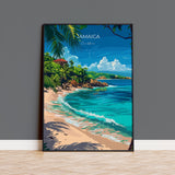 Jamaica Travel Poster, Travel Print of Jamaica, Caribbean, Jamaica Art Lovers Gift, Caribbean Gift, Wall Art Print NQ Media Designs