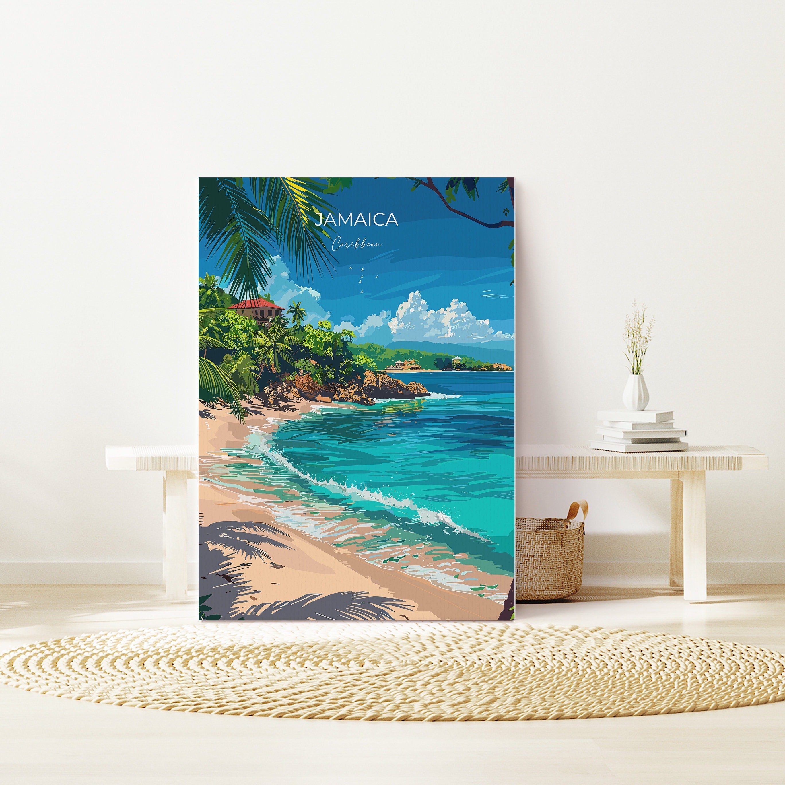 Jamaica Travel Poster, Travel Print of Jamaica, Caribbean, Jamaica Art Lovers Gift, Caribbean Gift, Wall Art Print NQ Media Designs
