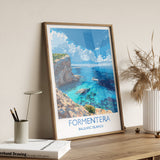 Formentera Travel Print, Travel Poster of Formentera, Balearic Islands Art Lovers Gift, Formentera Wall Art NQ Media Designs