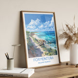 Formentera Travel Print, Travel Poster of Formentera, Balearic Islands Art Lovers Gift, Formentera Wall Art NQ Media Designs