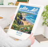 Bude Travel Print, Travel Poster of Bude, England, Cornwall Art, Bude Art Lovers Gift, Wall Art Print NQ Media Designs