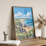 Bude Travel Poster, Travel Print of Bude, England, Cornwall Art, Bude Art Lovers Gift, Wall Art Print NQ Media Designs