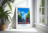 London Travel Print Wall Art, Travel Poster of London, London Art Lovers Gift, Big Ben Art Gift NQ Media Designs