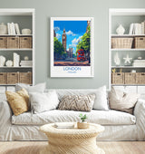 London Travel Print Wall Art, Travel Poster of London, London Art Lovers Gift, Big Ben Art Gift NQ Media Designs