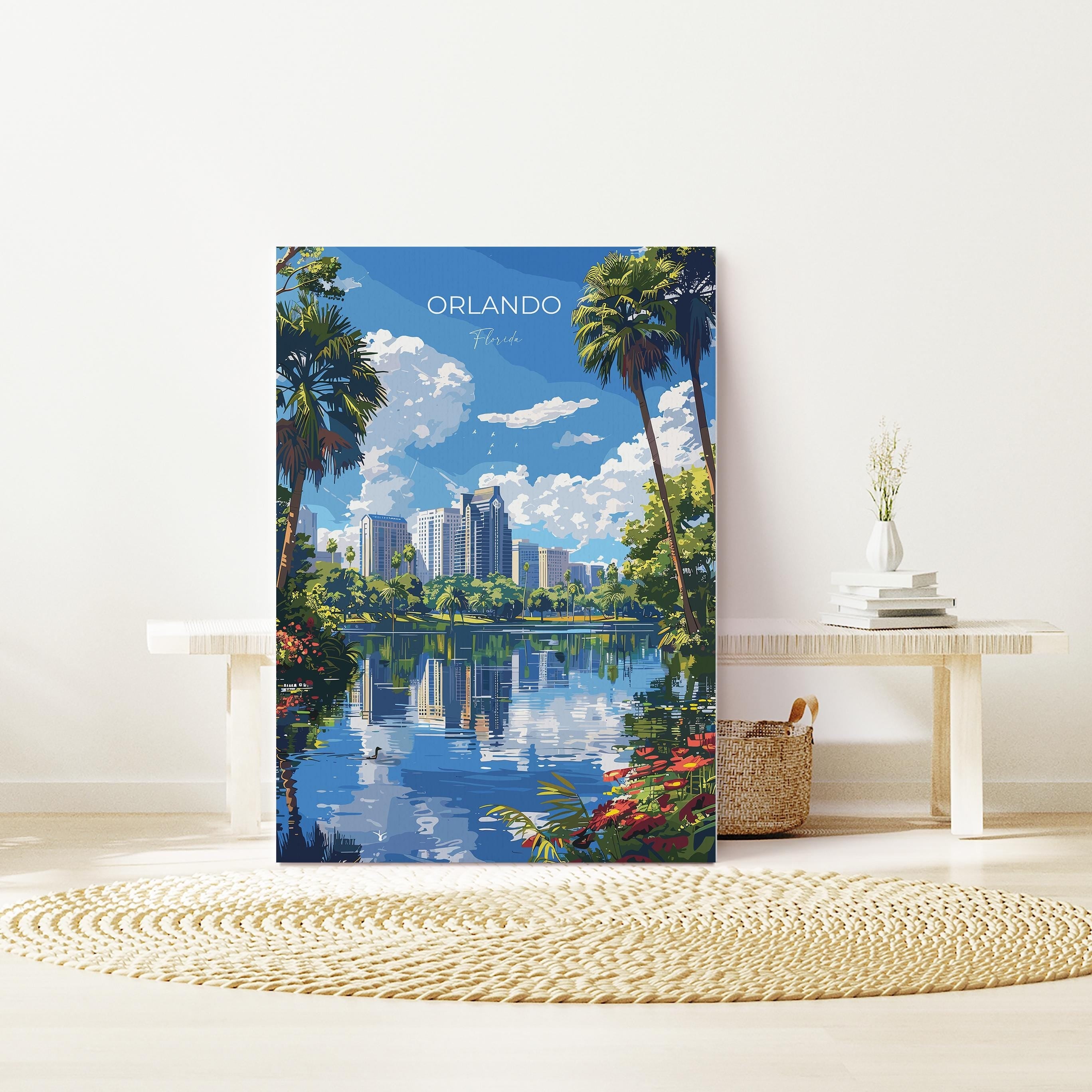 Orlando Travel Poster, Travel Print of Orlando, Orlando Art lovers Gift,Florida Art Gift,USA Wall Art Print NQ Media Designs