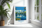 Orlando Travel Print, Travel Poster of Orlando, Orlando Art lovers Gift,Florida Art Gift,USA Wall Art Print NQ Media Designs