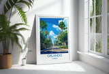 Orlando Travel Print, Travel Poster of Orlando, Orlando Art lovers Gift,Florida Art Gift,USA Wall Art Print NQ Media Designs