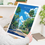Orlando Travel Poster, Travel Print of Orlando, Orlando Art lovers Gift,Florida Art Gift,USA Wall Art Print NQ Media Designs