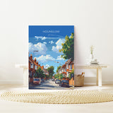 Hounslow Travel Poster, Travel Print of Hounslow, Middlesex Poster, Hounslow Art Gift, London Art Lovers UK Travel Gift NQ Media Designs