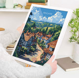 Reigate Travel Poster, Travel Print of Reigate, Surrey Poster, Reigate Art Gift, London Art Lovers UK Travel Gift NQ Media Designs