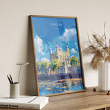 London Travel Poster Wall Art, Travel Print of London, London Art Lovers Gift, Tower of London Art Gift NQ Media Designs