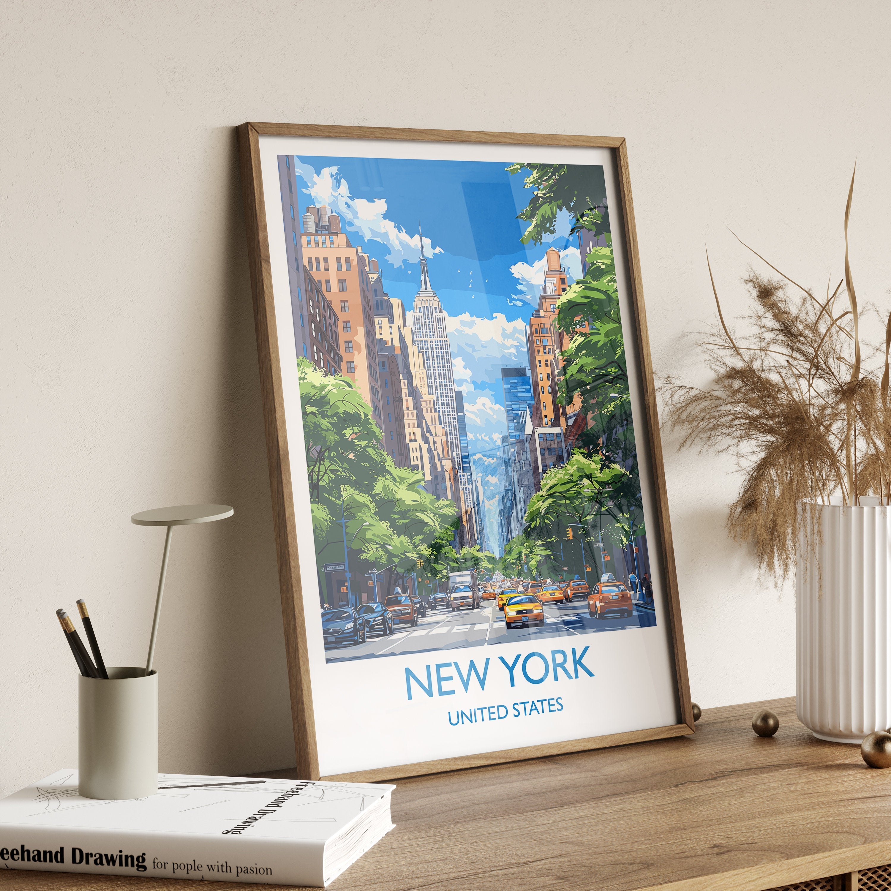 New York Travel Print Wall Art, Travel Poster of New York , New York Art Lovers Gift, USA Art Gift NQ Media Designs