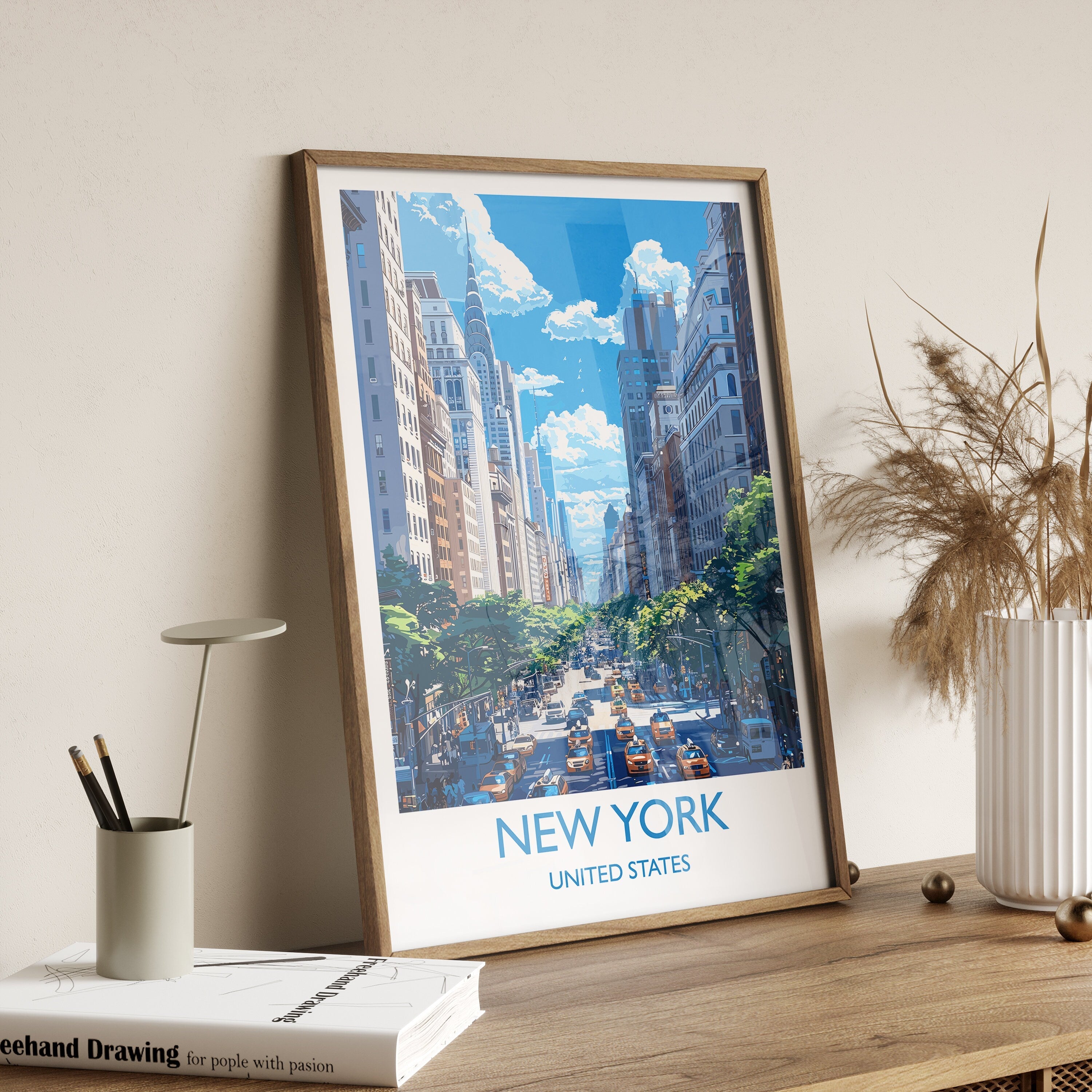 New York Travel Print Wall Art, Travel Poster of New York , New York Art Lovers Gift, USA Art Gift NQ Media Designs