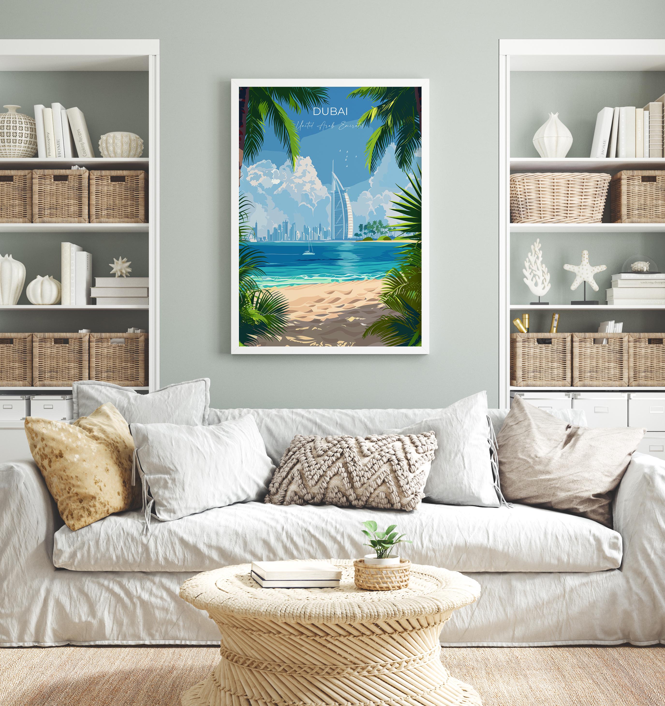 Dubai Travel Poster, Travel Print of Dubai, Dubai Art lovers Gift, UAE Wall Art Gift NQ Media Designs