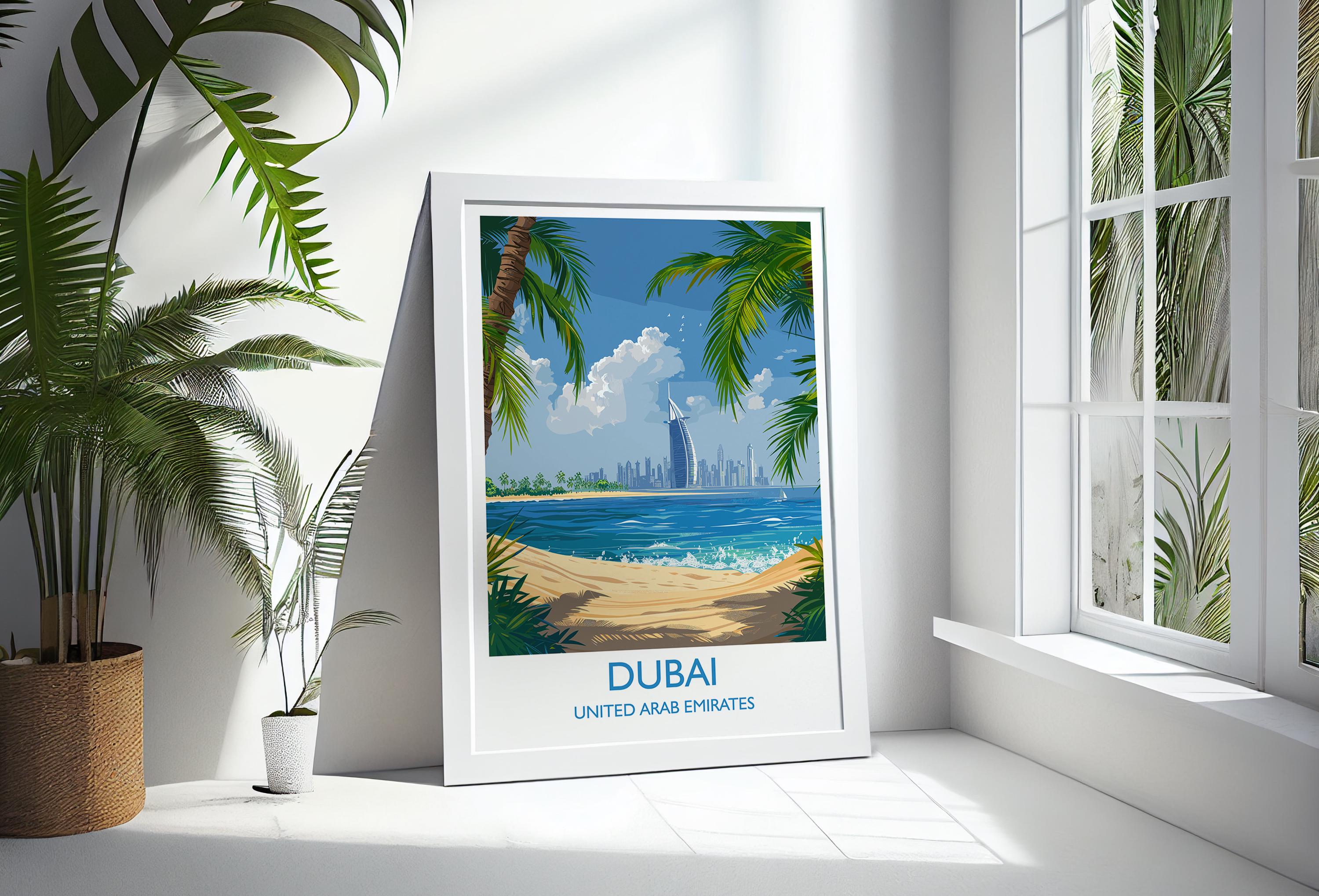 Dubai Travel Print, Travel Poster of Dubai, Dubai Art lovers Gift, UAE Wall Art Gift NQ Media Designs