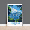 Hong Kong Travel Print, Travel Poster of Hong Kong, Hong Kong Art lovers Gift, China Wall Art Gift