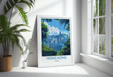 Hong Kong Travel Print, Travel Poster of Hong Kong, Hong Kong Art lovers Gift, China Wall Art Gift NQ Media Designs