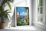 Verona Travel Poster Wall Art, Travel Poster of Verona, Verona Art Lovers Gift, Italy, Italian Art Gift NQ Media Designs