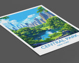 Central Park New York Travel Print Wall Art, Travel Poster of Central Park, New York , New York Art Lovers Gift, USA Art Gift NQ Media Designs