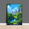Central Park New York Travel Poster Wall Art, Travel Print of Central Park, New York , New York Art Lovers Gift, USA Art Gift