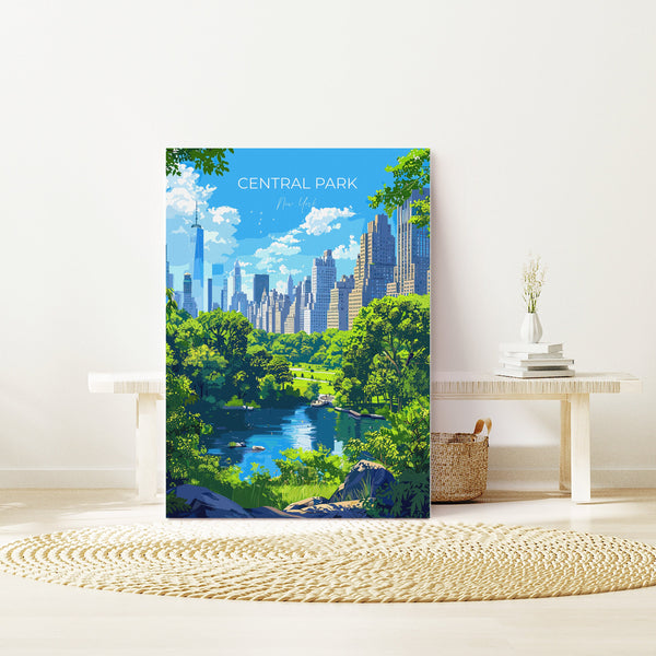 Central Park New York Travel Poster Wall Art, Travel Print of Central Park, New York , New York Art Lovers Gift, USA Art Gift