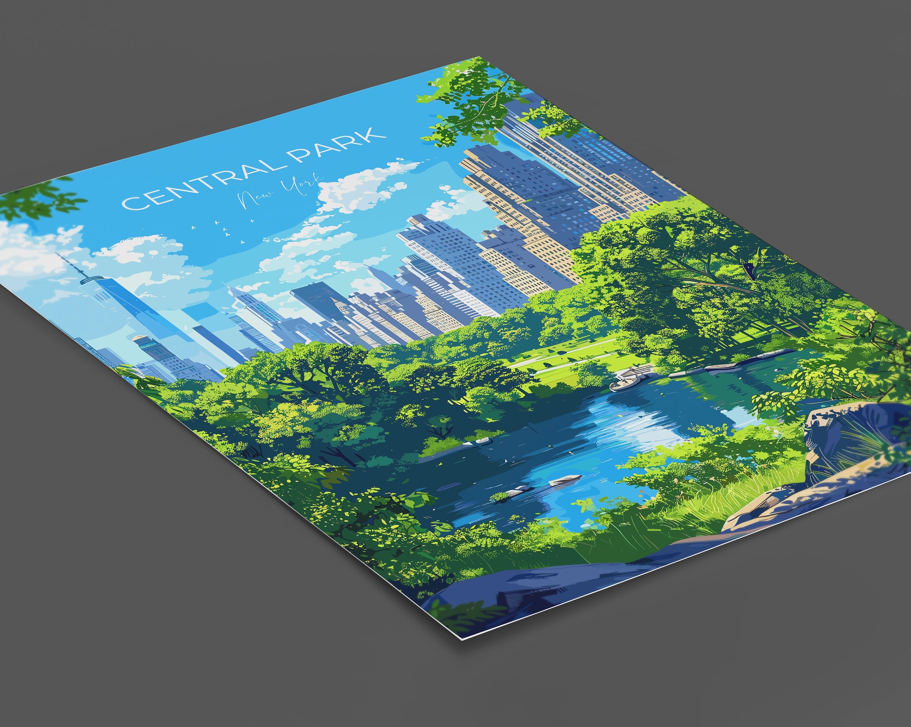 Central Park New York Travel Poster Wall Art, Travel Print of Central Park, New York , New York Art Lovers Gift, USA Art Gift NQ Media Designs