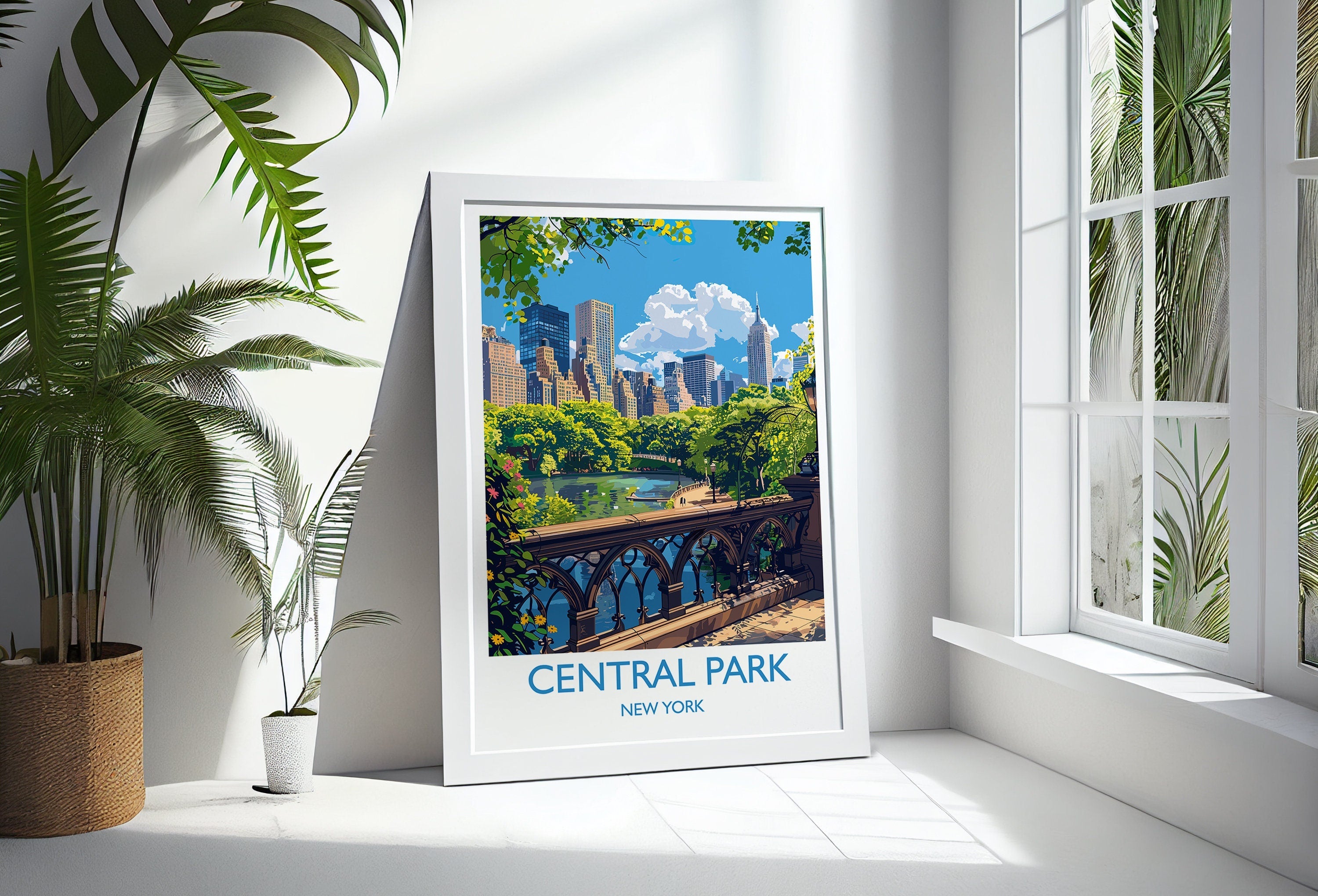 Central Park New York Travel Print Wall Art, Travel Poster of Central Park, New York , New York Art Lovers Gift, USA Art Gift NQ Media Designs