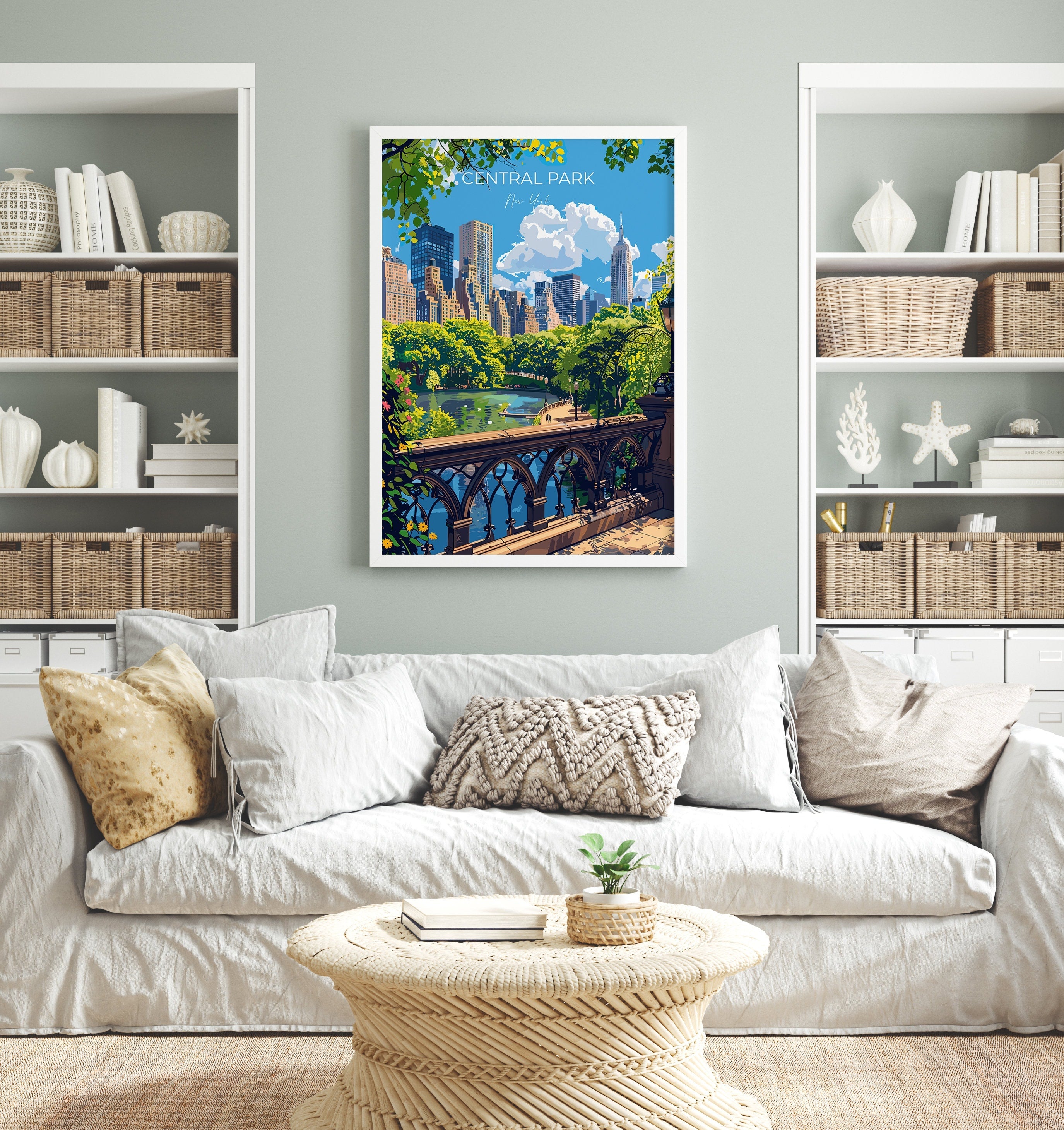 Central Park New York Travel Poster Wall Art, Travel Print of Central Park, New York , New York Art Lovers Gift, USA Art Gift NQ Media Designs