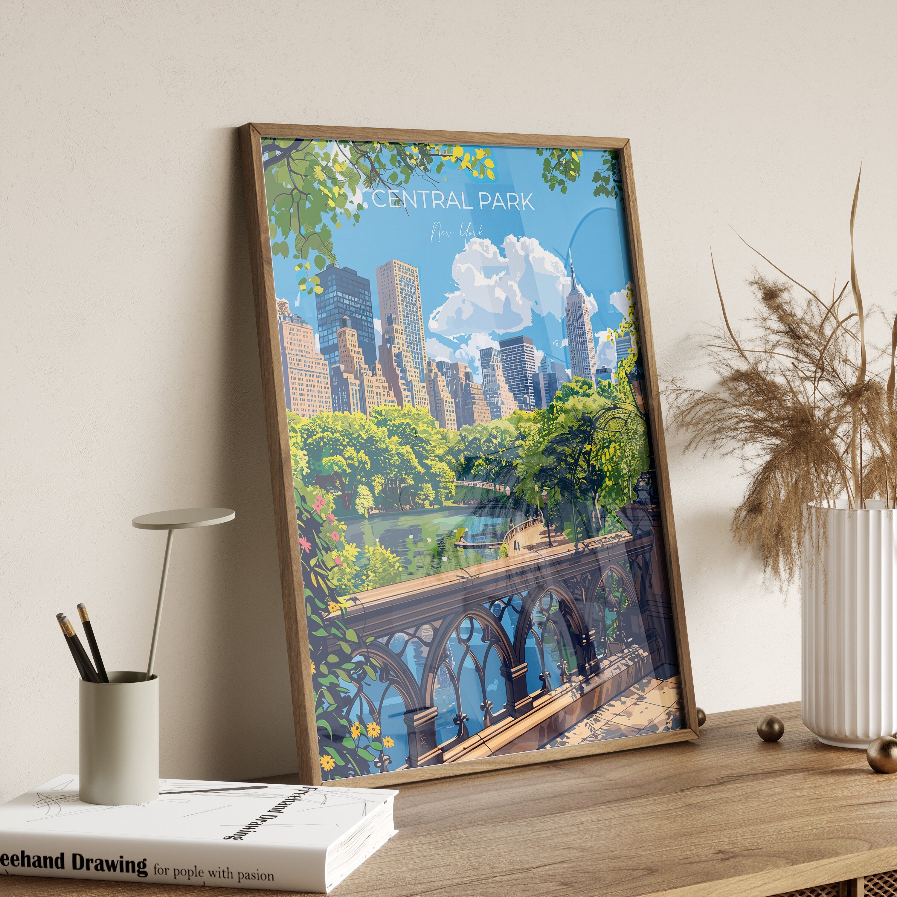 Central Park New York Travel Poster Wall Art, Travel Print of Central Park, New York , New York Art Lovers Gift, USA Art Gift NQ Media Designs