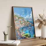 Crete Travel Poster, Travel Print of Crete, Greece Gift, Greek Islands Art Lovers Gift, Crete Gift Art, Wall Art Print NQ Media Designs