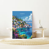 Lesbos Travel Poster, Travel Print of Lesbos, Greece Gift, Greek Islands Art Lovers Gift, Lesbos Gift Art, Wall Art Print NQ Media Designs