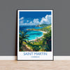 Saint Martin Travel Print, Travel Poster of Saint Martin, Caribbean, Saint Martin Art Lovers Gift, Caribbean Gift, Wall Art Print NQ Media Designs