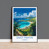 Saint Martin Travel Print, Travel Poster of Saint Martin, Caribbean, Saint Martin Art Lovers Gift, Caribbean Gift, Wall Art Print NQ Media Designs