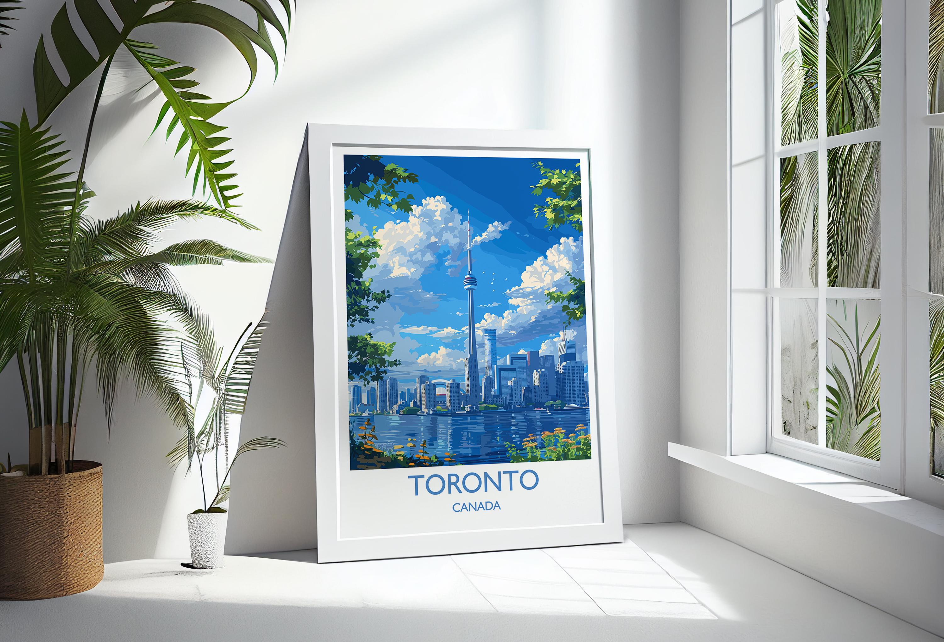 Toronto Travel Print, Travel Poster of Toronto, Canada Ontario Gift, Toronto Art Lovers Gift, Canada Gift Art, Wall Art Print NQ Media Designs