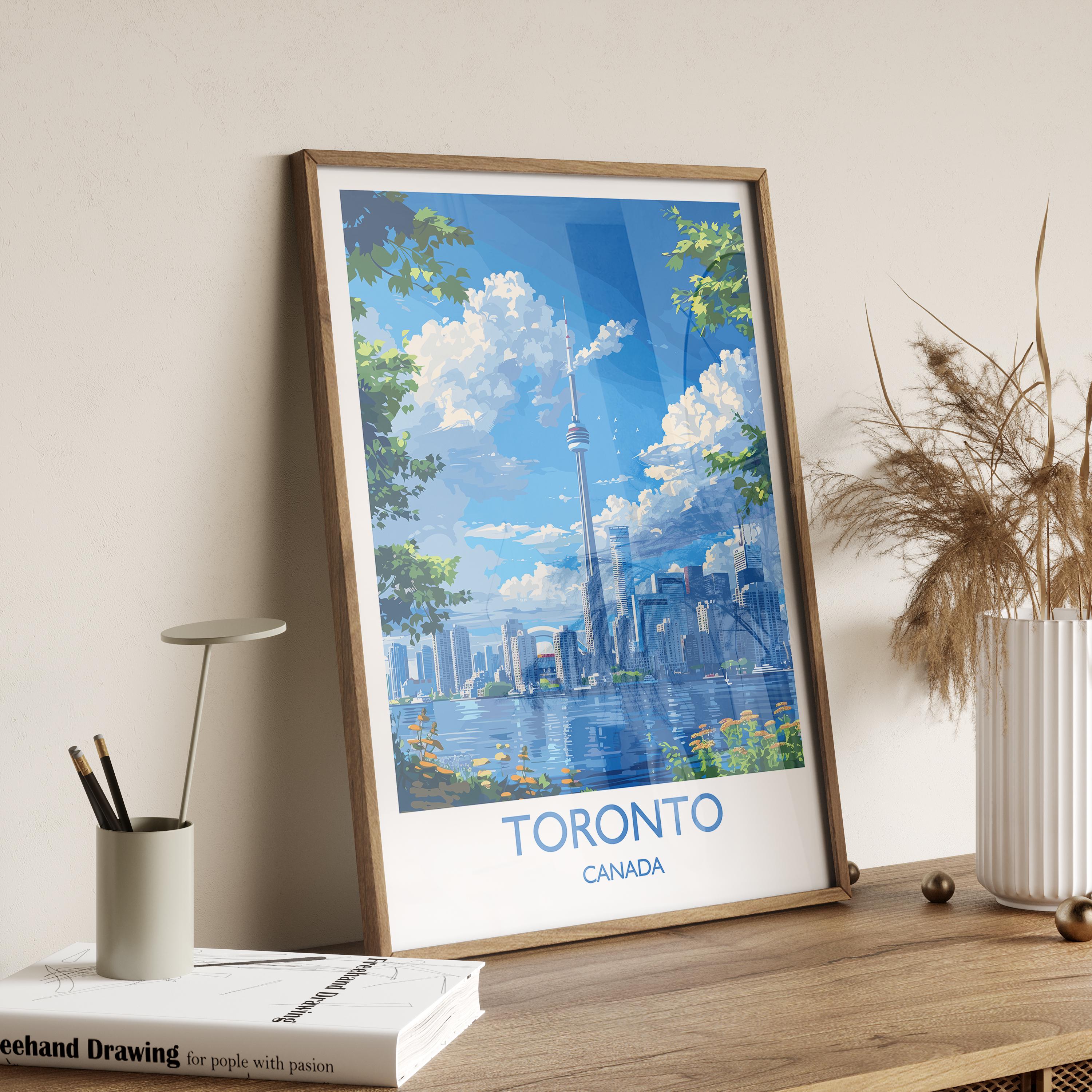 Toronto Travel Print, Travel Poster of Toronto, Canada Ontario Gift, Toronto Art Lovers Gift, Canada Gift Art, Wall Art Print NQ Media Designs