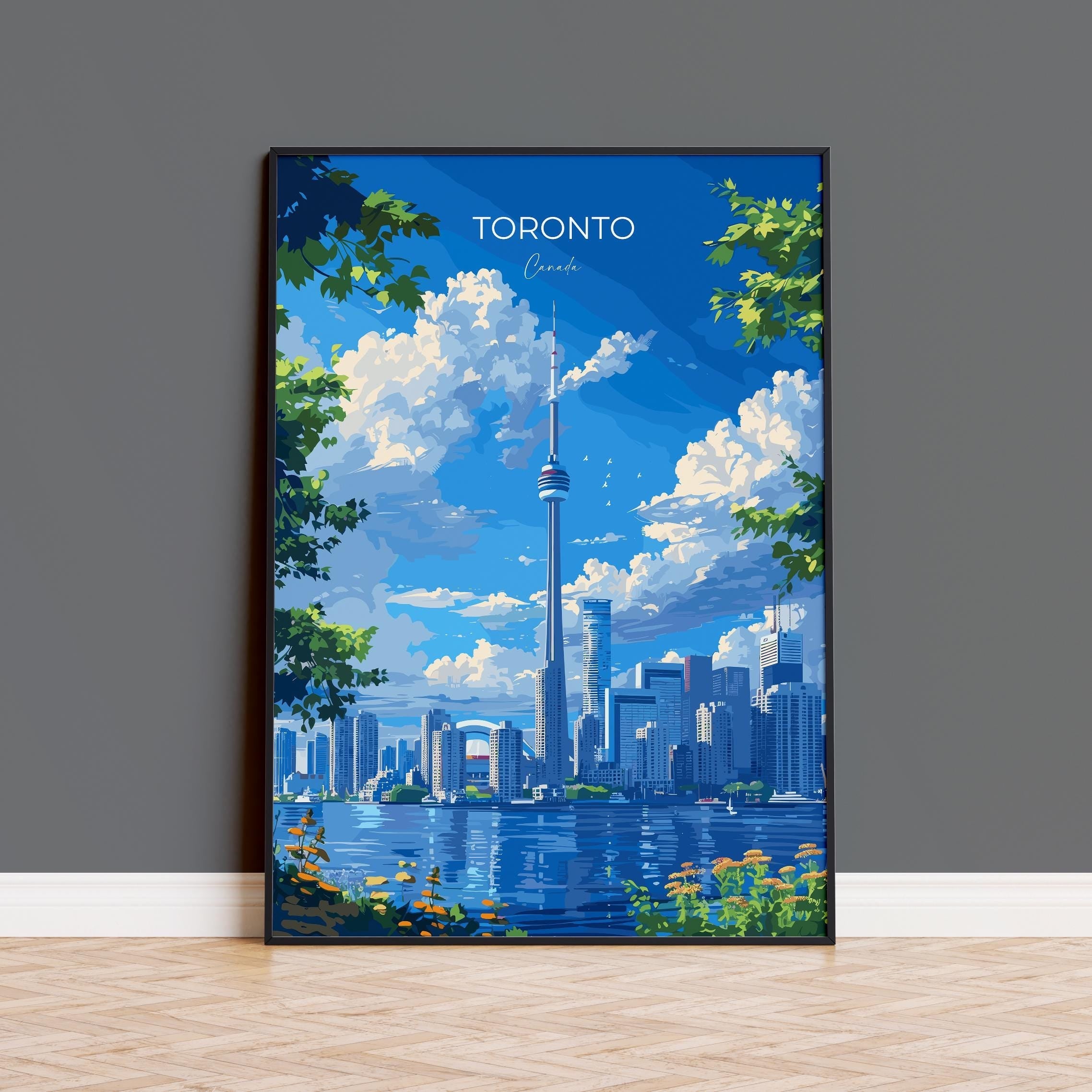 Toronto Travel Poster, Travel Print of Toronto, Canada Ontario Gift, Toronto Art Lovers Gift, Canada Gift Art, Wall Art Print NQ Media Designs