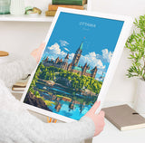 Ottawa Travel Poster, Travel Print of Ottawa , Canada Ontario Gift, Ottawa Art Lovers Gift, Canada Gift Art, Wall Art Print NQ Media Designs