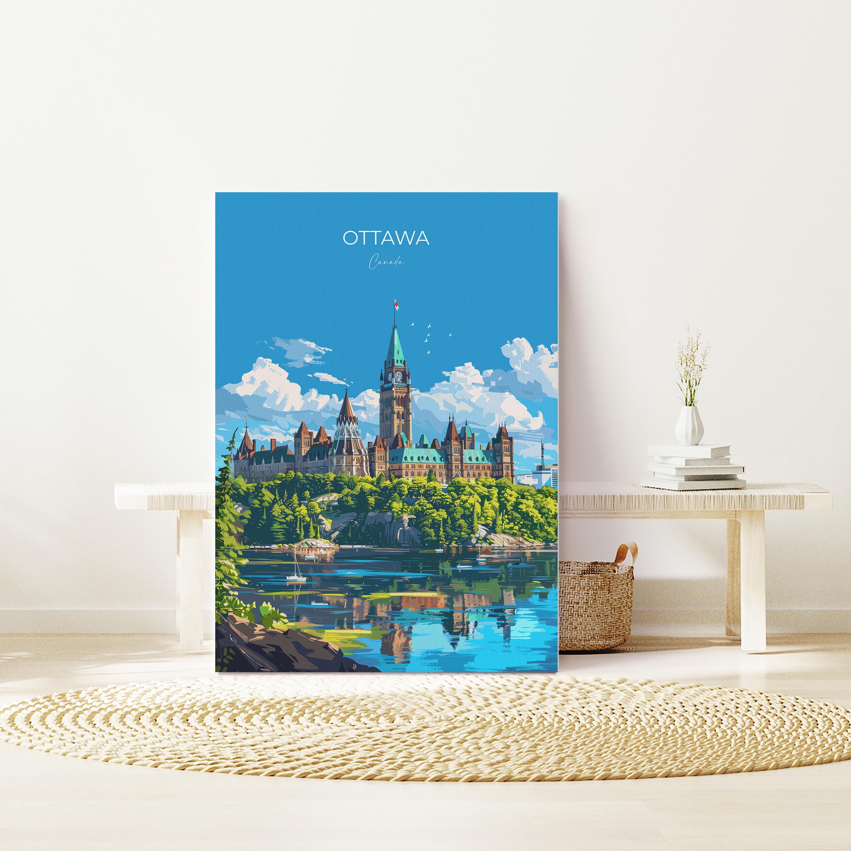 Ottawa Travel Poster, Travel Print of Ottawa , Canada Ontario Gift, Ottawa Art Lovers Gift, Canada Gift Art, Wall Art Print NQ Media Designs