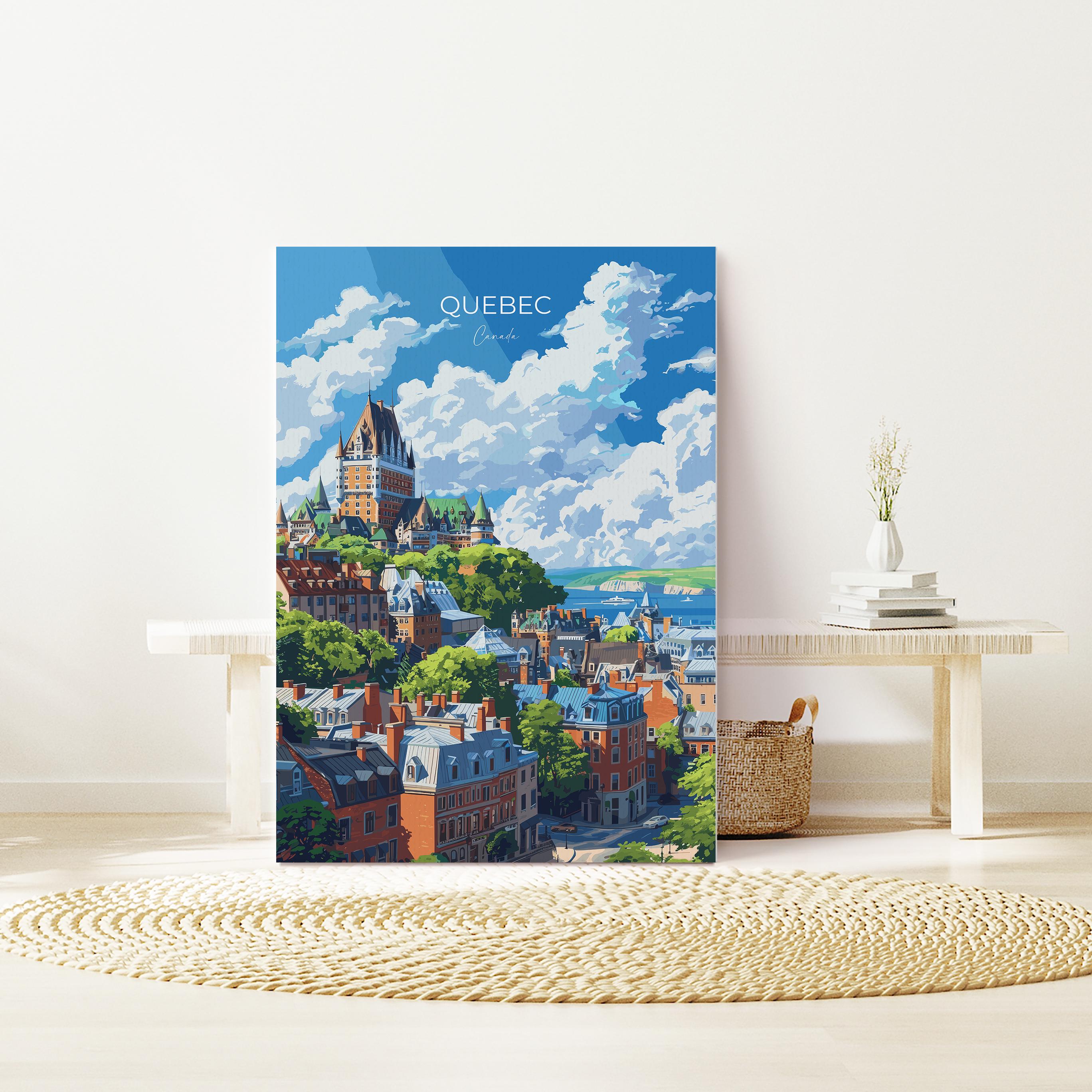 Quebec Travel Poster, Travel Print of Quebec , Canada Quebec City Gift, Quebec Art Lovers Gift, Canada Gift Art, Wall Art Print NQ Media Designs