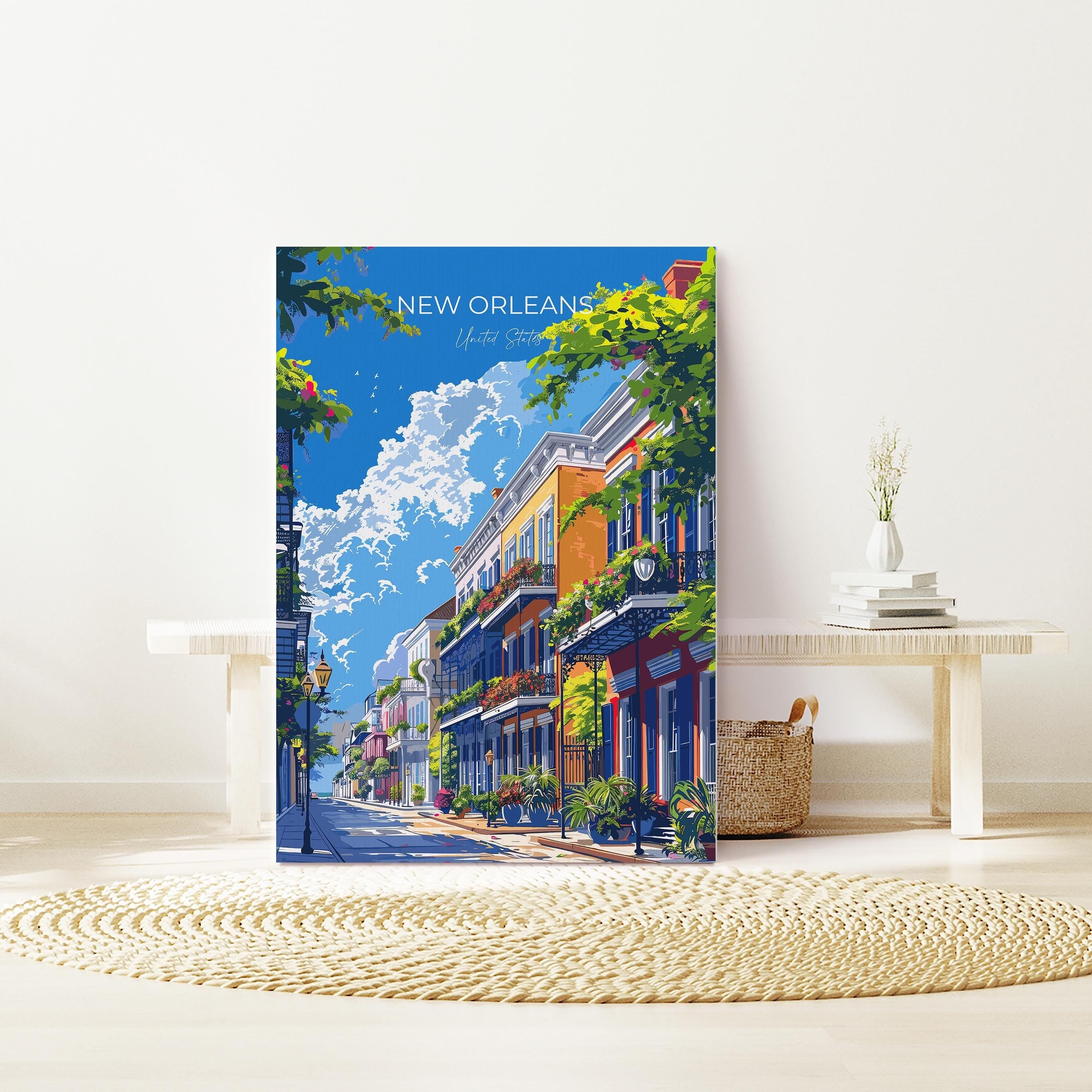 New Orleans Travel Poster Wall Art, Travel Print of New Orleans, New Orleans Art Lovers Gift, USA Art Gift NQ Media Designs