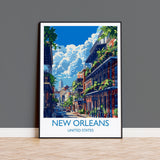 New Orleans Travel Print Wall Art, Travel Poster of New Orleans, New Orleans Art Lovers Gift, USA Art Gift NQ Media Designs
