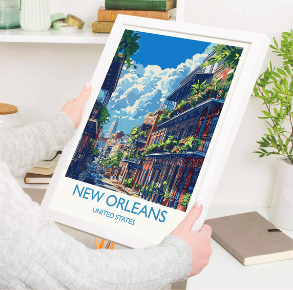 New Orleans Travel Print Wall Art, Travel Poster of New Orleans, New Orleans Art Lovers Gift, USA Art Gift