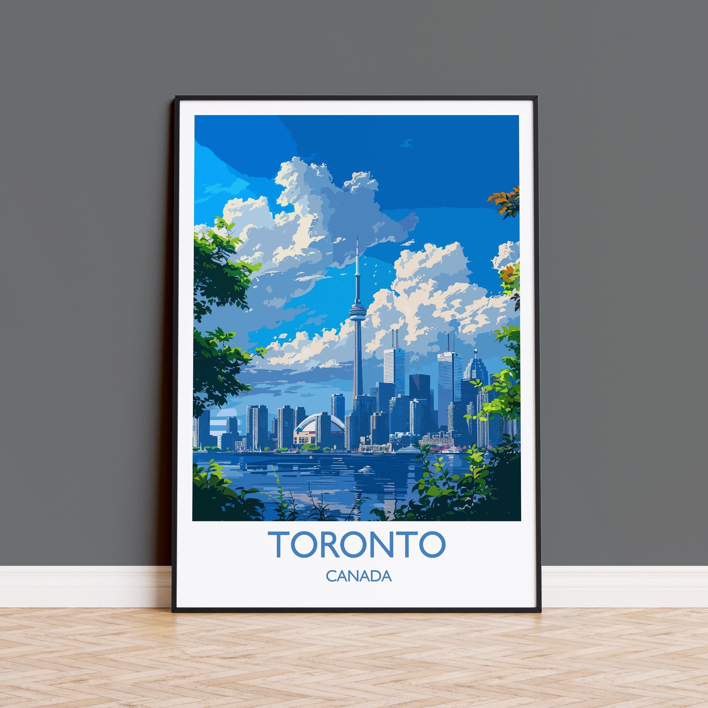 Toronto Travel Print, Travel Poster of Toronto, Canada Ontario Gift, Toronto Art Lovers Gift, Canada Gift Art, Wall Art Print NQ Media Designs