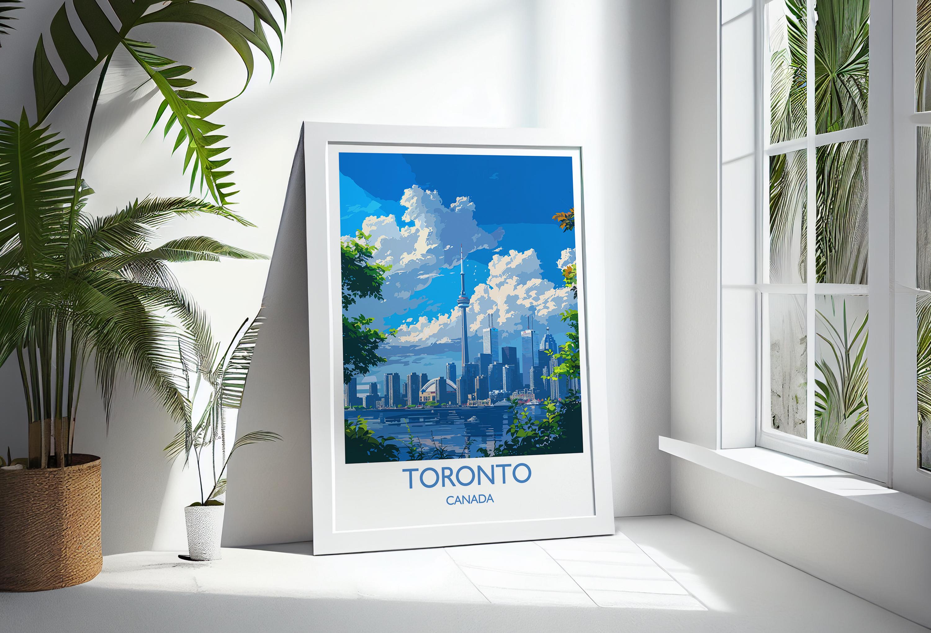 Toronto Travel Print, Travel Poster of Toronto, Canada Ontario Gift, Toronto Art Lovers Gift, Canada Gift Art, Wall Art Print NQ Media Designs